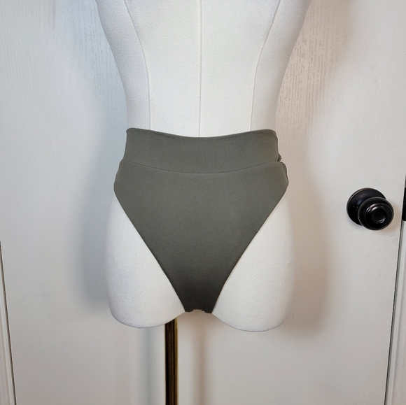 Gooseberry Seaside For You High Waisted Bikini Bottoms Size Medium Green - Picture 1 of 4